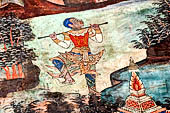 Chiang Mai - The Wat Phra Singh temple. Murals of the Viharn Lai Kham illustrating Jataka tales and other stories.  